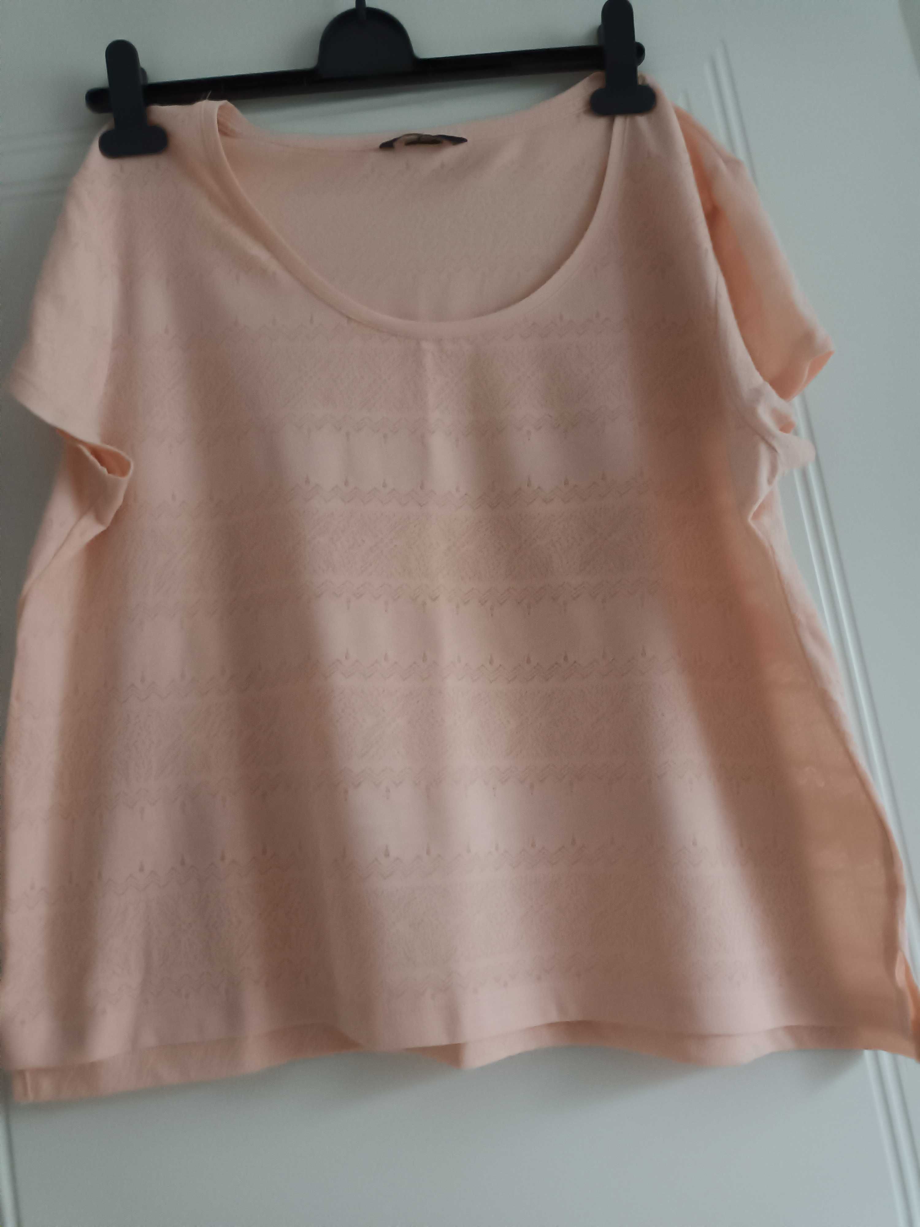 Bluzeczka damska H&M z krótkim rękawem, koloru brzoskwiniowego
