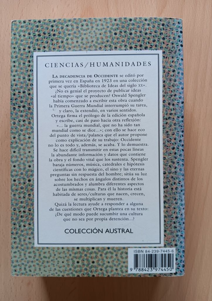 Oswald Spengler, La Decadencia de Occidente (Vol.1)