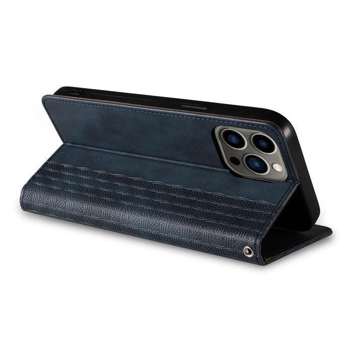 Etui Portfel Magnet Strap Case do iPhone 13 Pro Max - Niebieskie