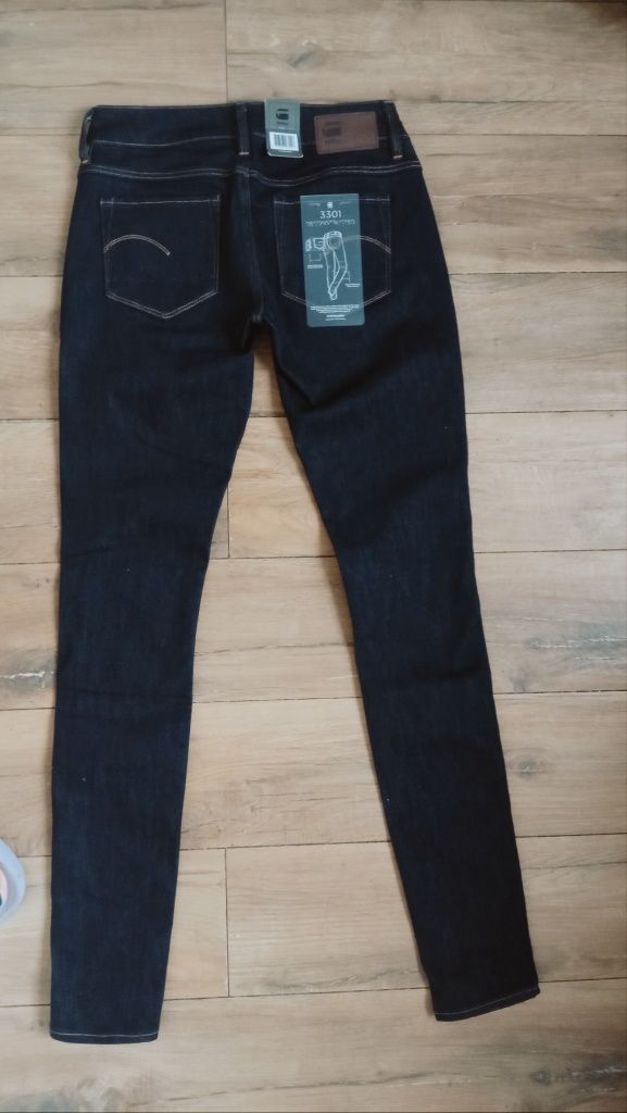 G-STAR RAW Nowe jeans super skinny granatowe W24 L32