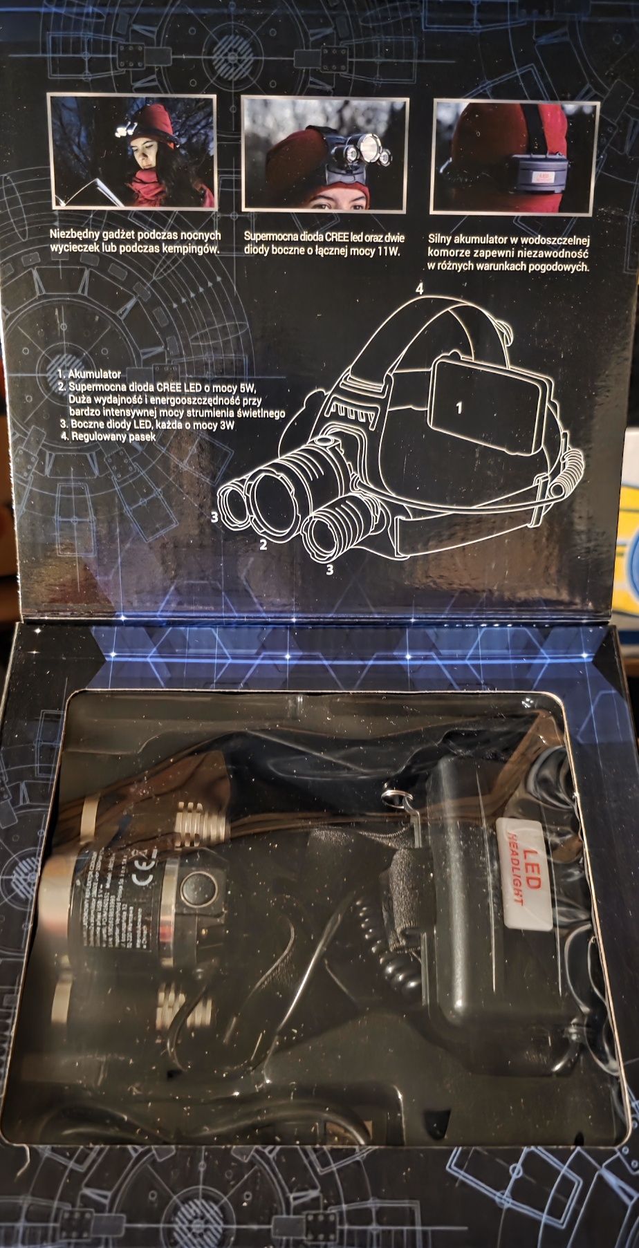 Reflektor czołowy LED latarka czołowa halogen