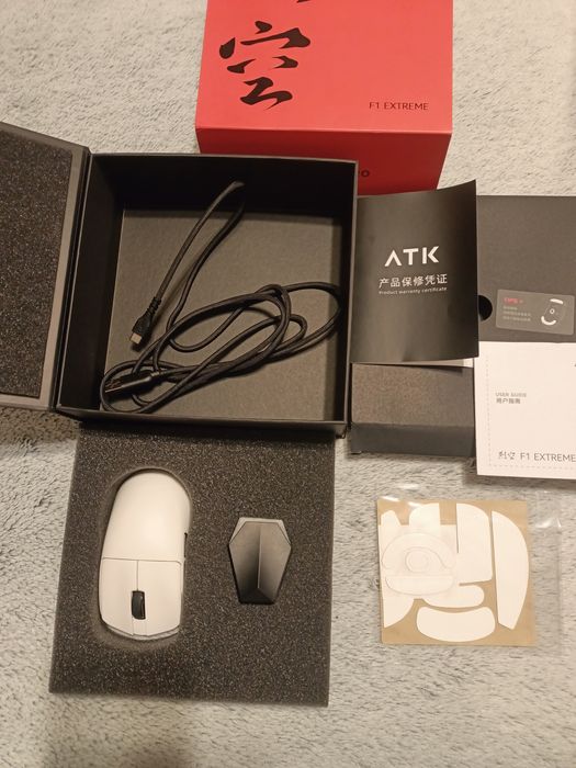 Mysz gamingowy atk f1 pro biała