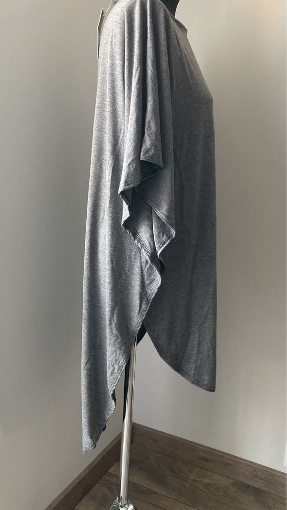 Be Jealous NOWA sukienka oversize dłuższy tył nietoperz szara L/XL
