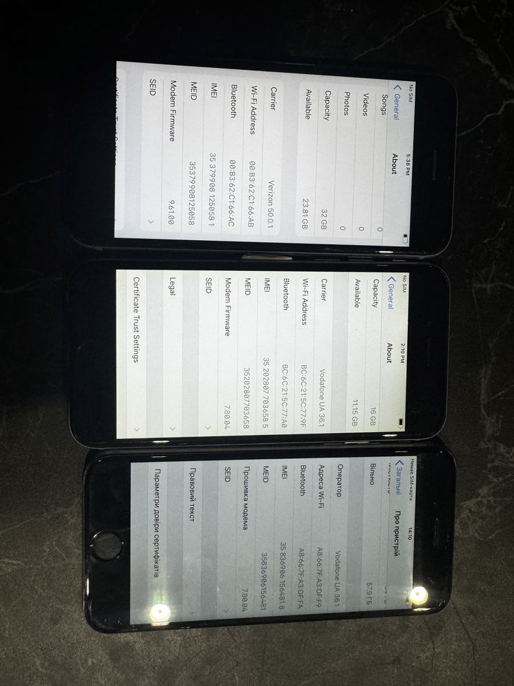 Lot iphone 6,6s 16, 64gb-3 шт