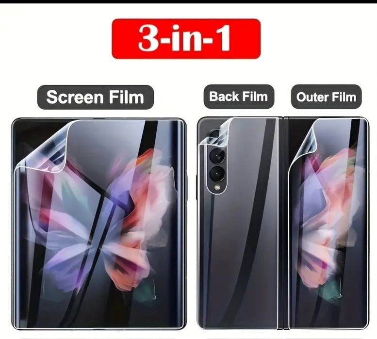 Ультратонкая гидрогелевая пленка 3в1,стекло SAMSUNG Z Fold 6/ 5/ 4