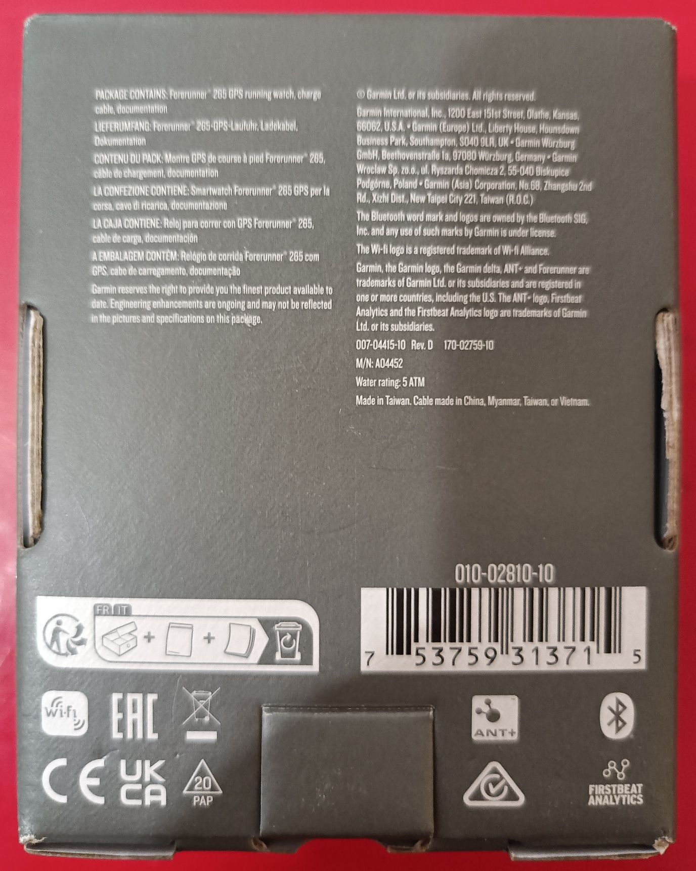 Garmin 265 forerunner 47mm amoled GPS advanced training features