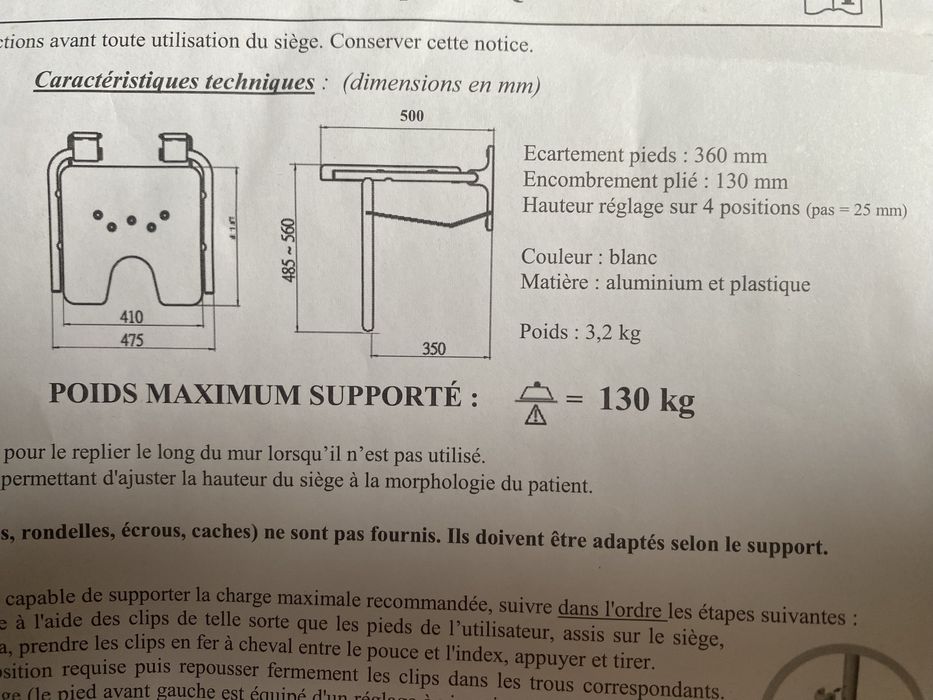 Стул для душа откидной с пластиковым сиденьем.