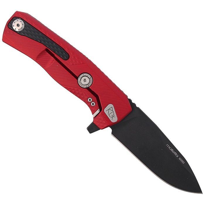 Nóż składany LionSteel ROK Red Aluminium, Black M390 by Molletta (ROK