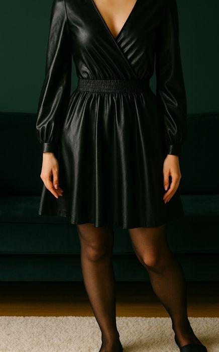 Sukienka firmy Reserved skórzana, eko skóra czarna 34  XS - S,