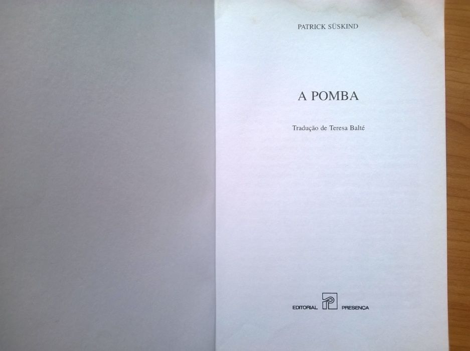 "A Pomba" (portes grátis) - Patrick Süskind