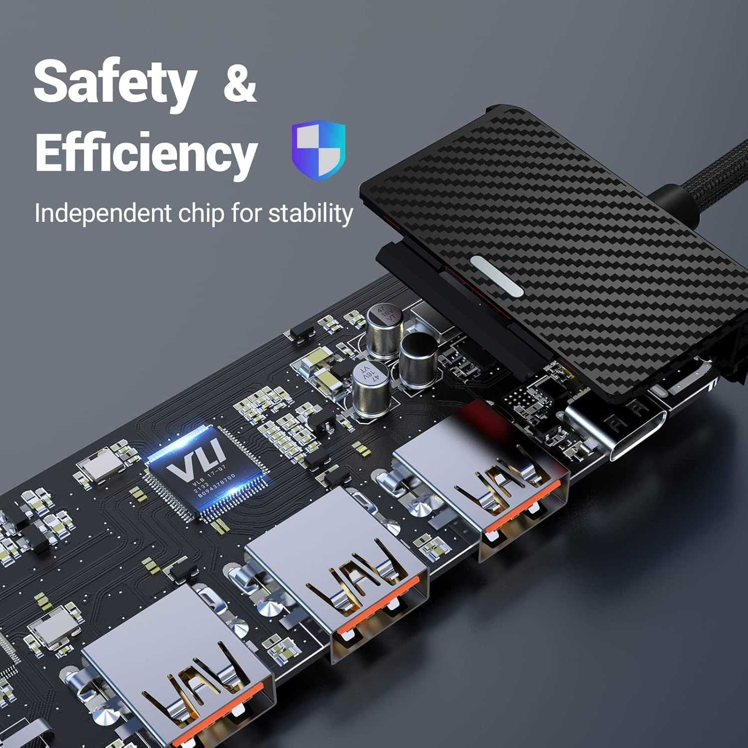 HUB 5 w 1 USB 3.2 USB C 4x 10GB 4K 60Hz 697