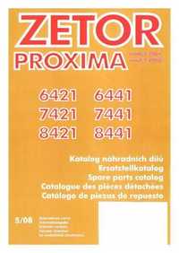 Katalog części ZETOR PROXIMA 6421,6441,7421,7441,8421,8441.