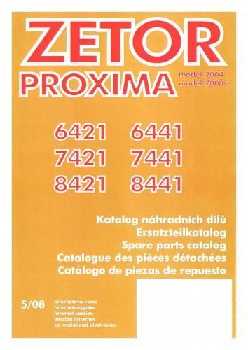 Katalog części ZETOR PROXIMA 6421,6441,7421,7441,8421,8441.