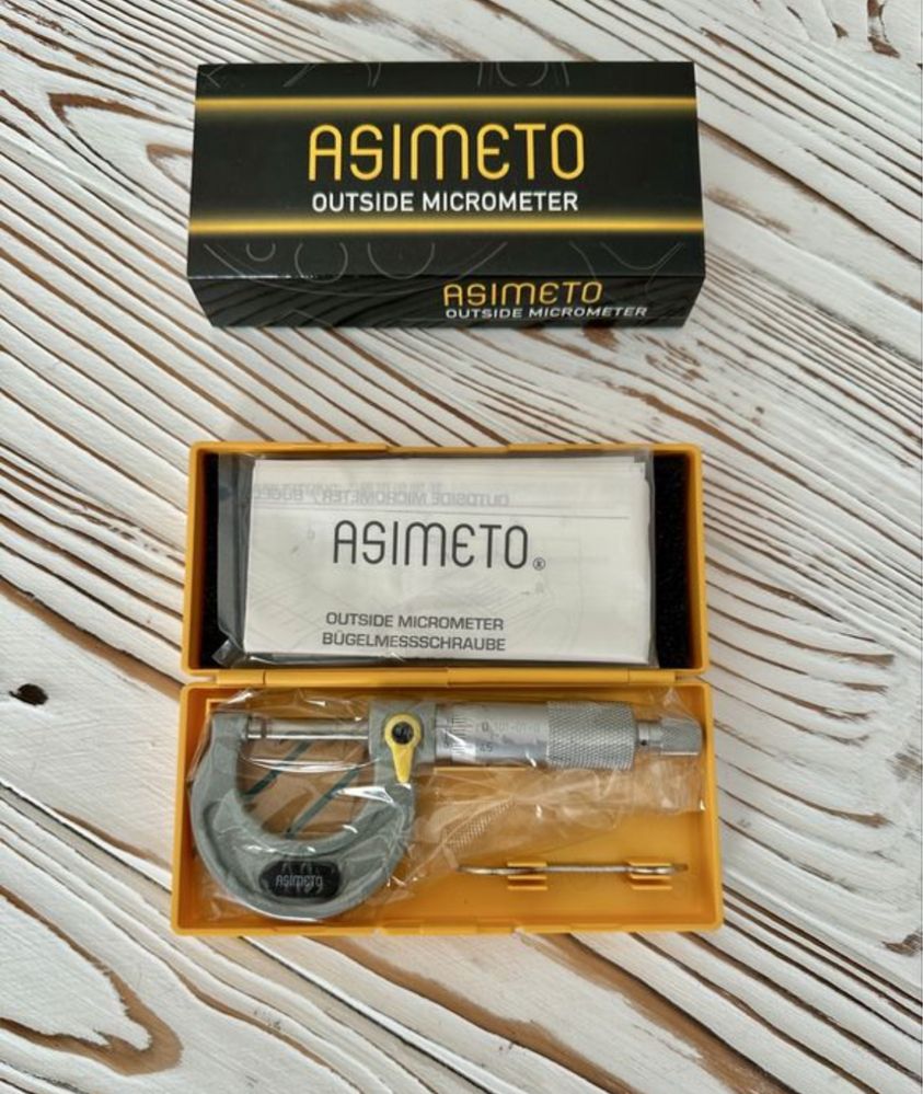 Мікрометр гладкий 25,50,75,100,125,150,175,200,225,250,275,300 Asimeto
