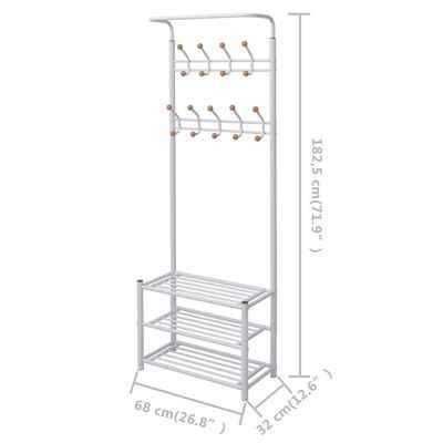 NOVO - Cabide/ Suporte para roupas com sapateira 68x32x182,5 cm branco