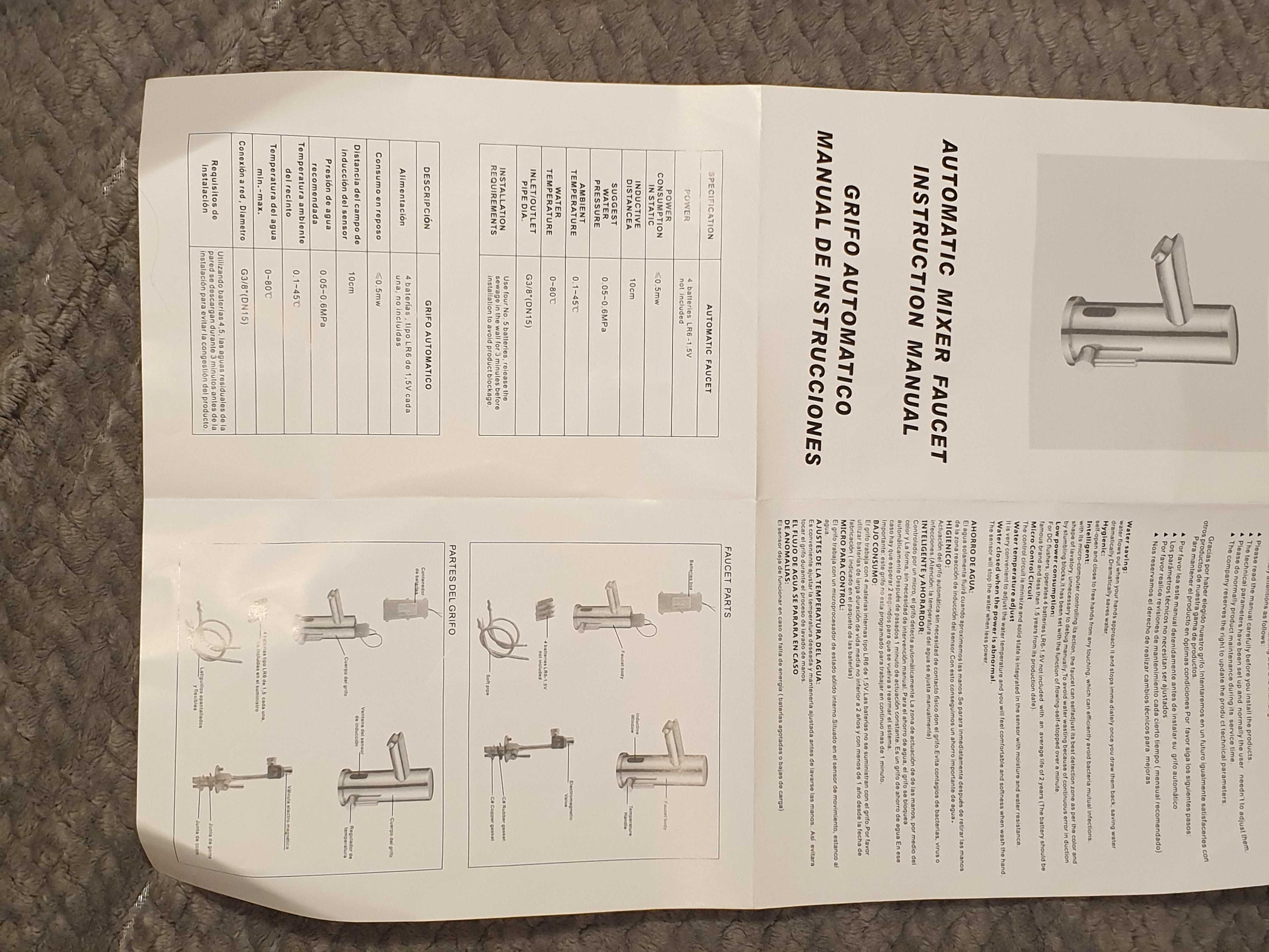 Bateria Umywalkowa Bezdotykowy Automatyzna Czujnik