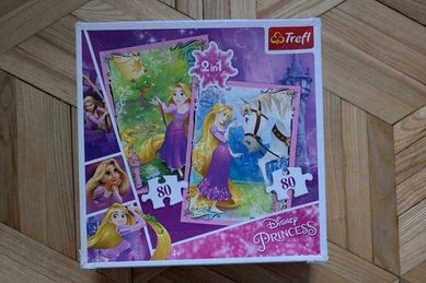 Puzzle 2w1 2x80 elementów Disney Księżniczki
