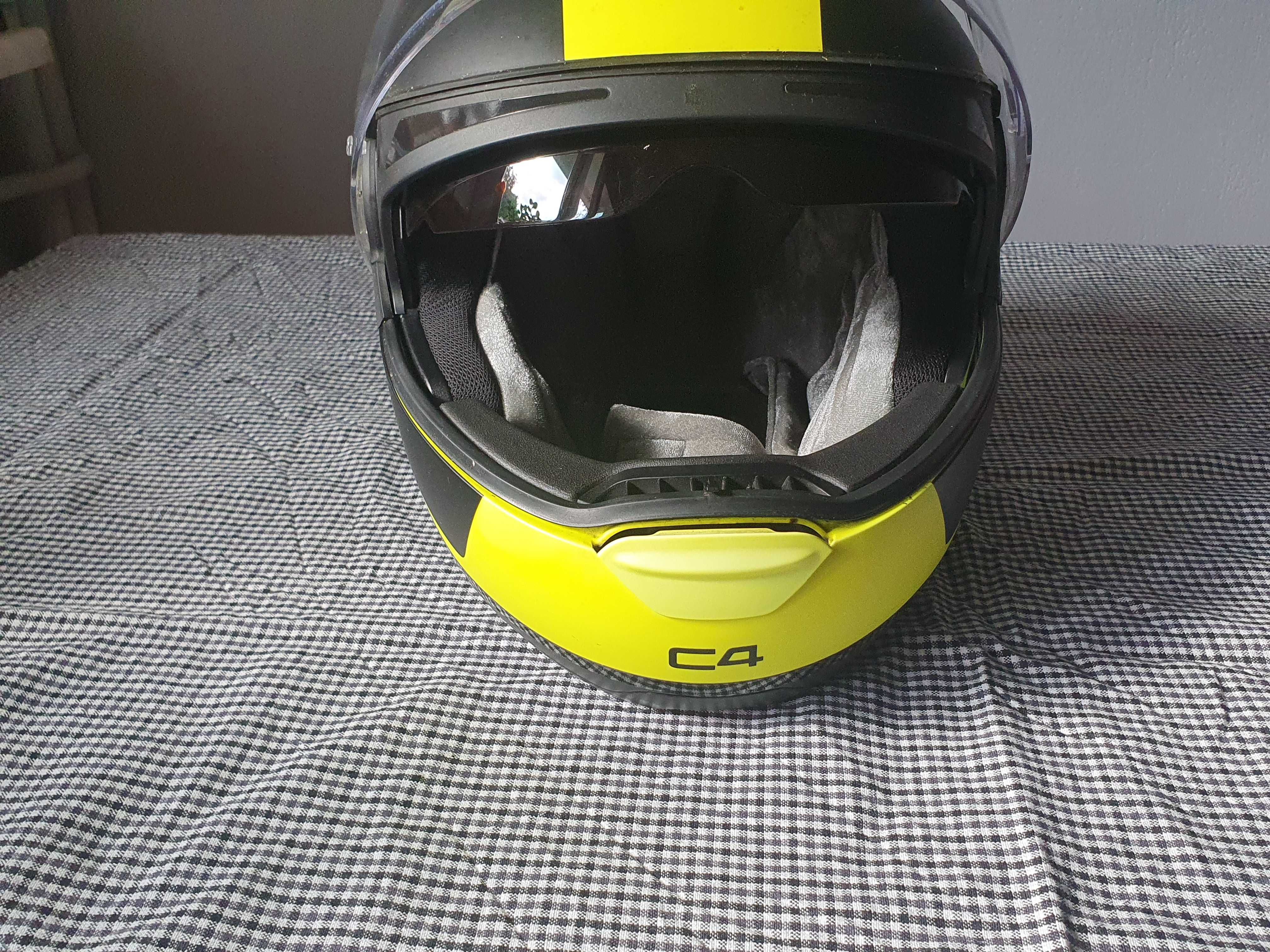 Kask Schuberth C4, interkom SC1, szyba, wysciółka, kołnierz, fluo M