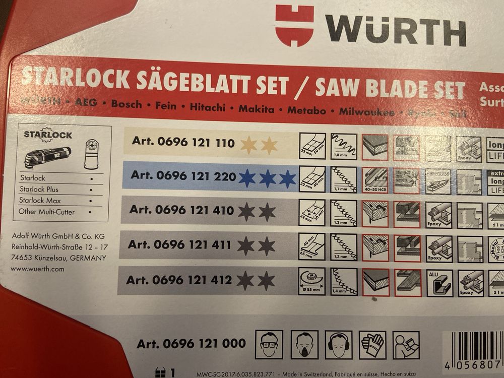 Zestaw brzeszczotów STARLOCK