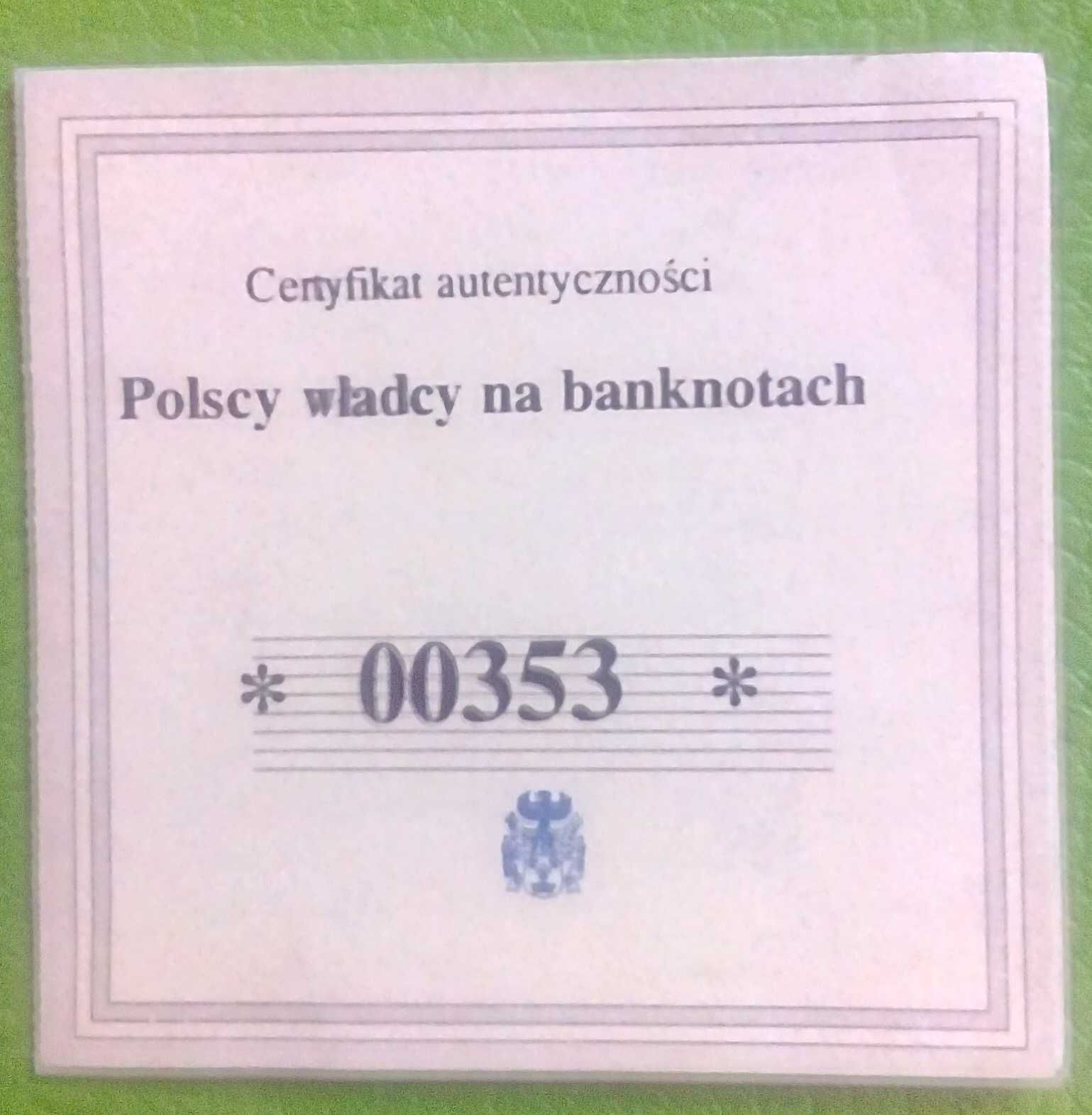 Medal 70 mm Srebro z Banknotem 20 zł Bolesław Chrobry + CERTYFIKAT