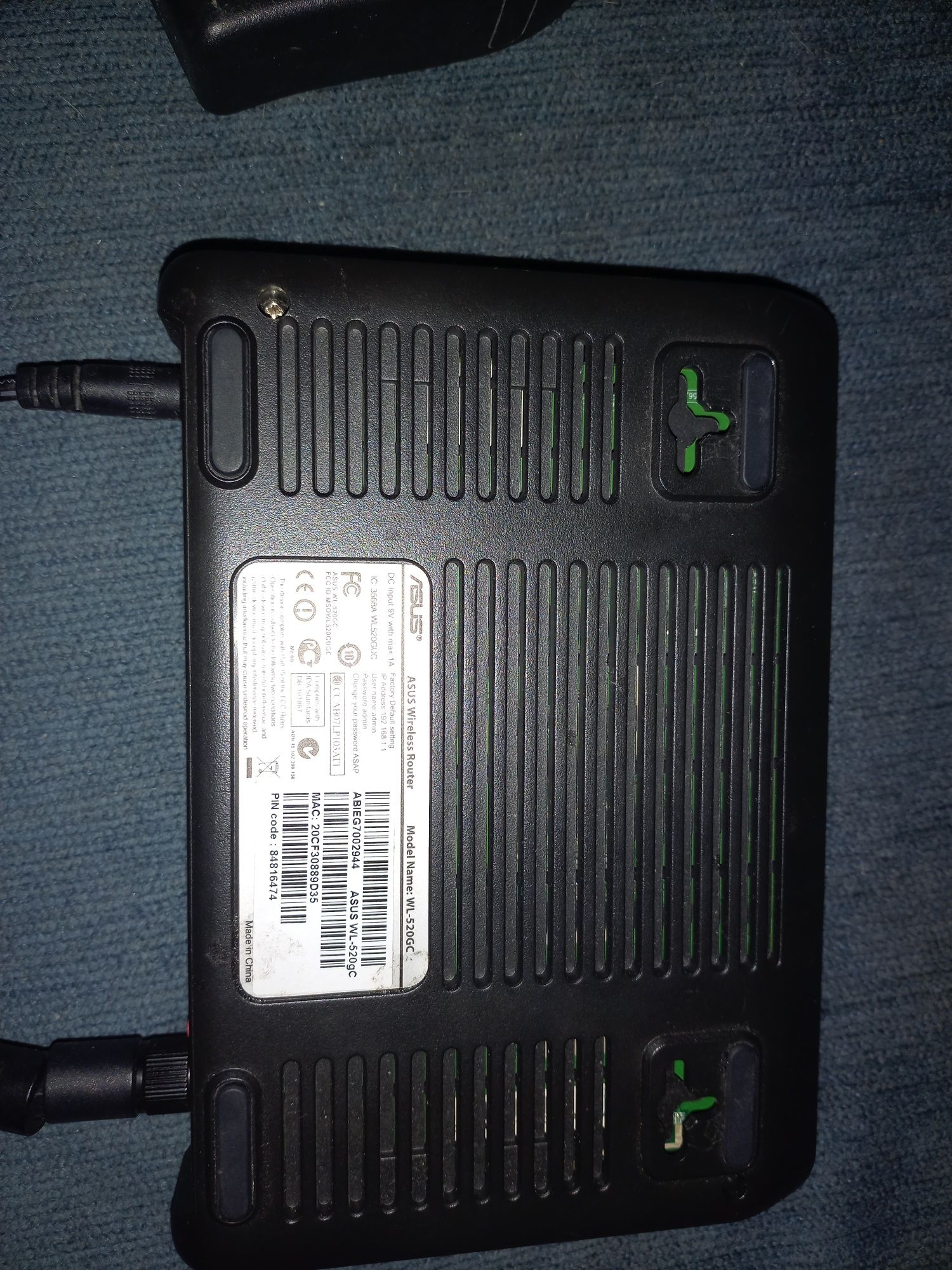 Маршутизатор , WiFi роутер Asus  WL - 520 GC 125mb/s