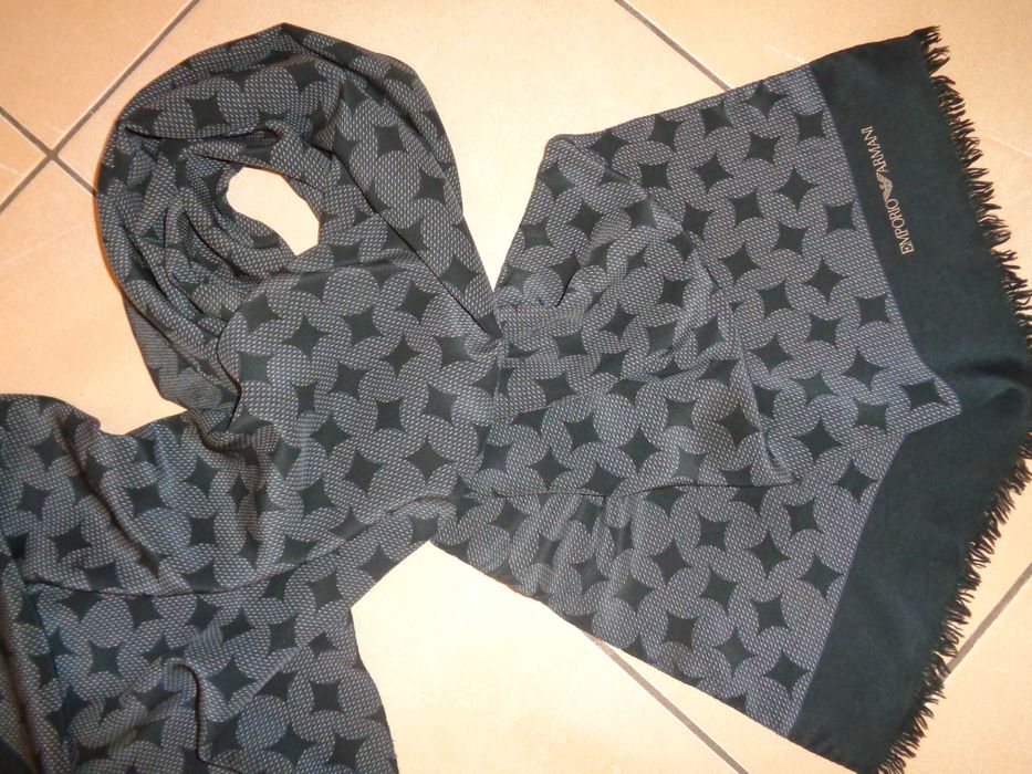 EMPORIO ARMANI oryginalny jedwabny szal szalik męski