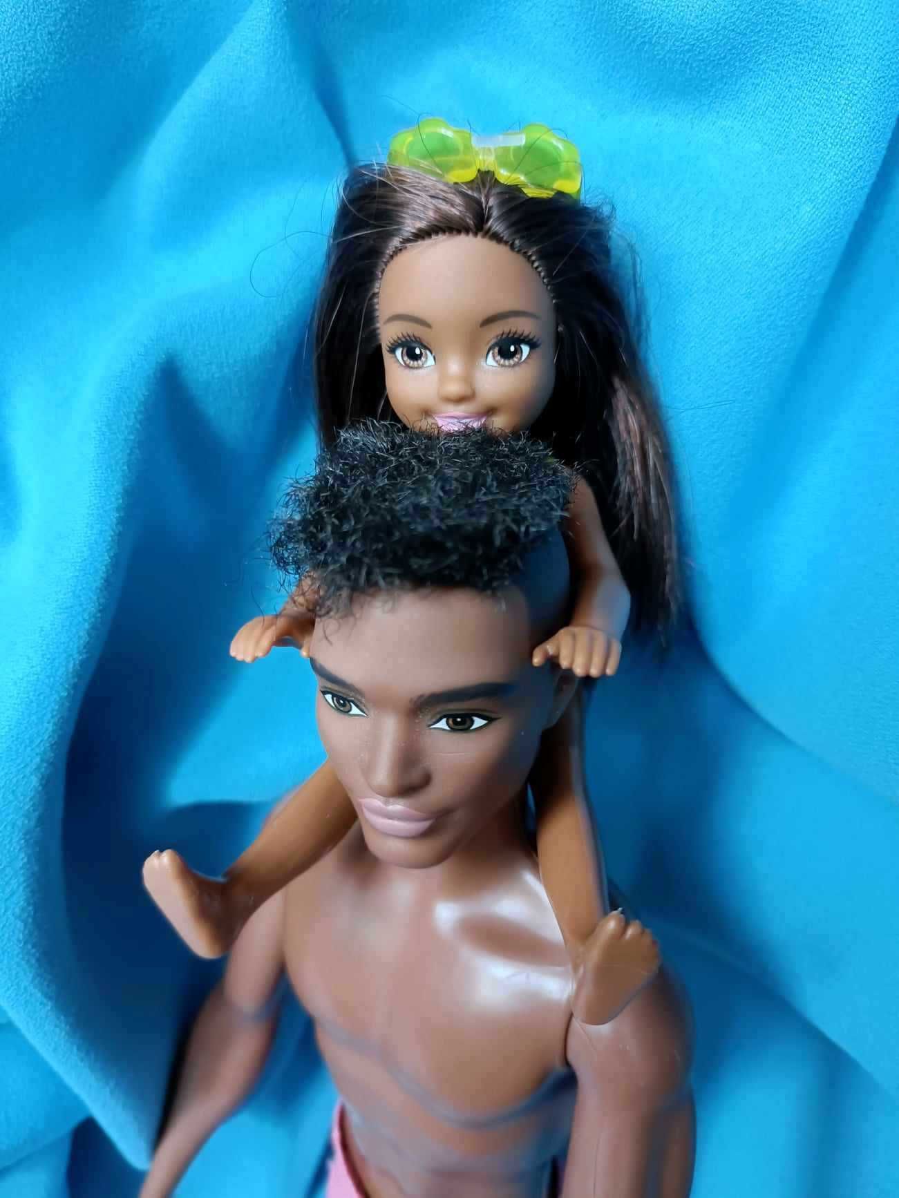 Tata z córką Mattel / Lalki Ken + Chelsea Barbie