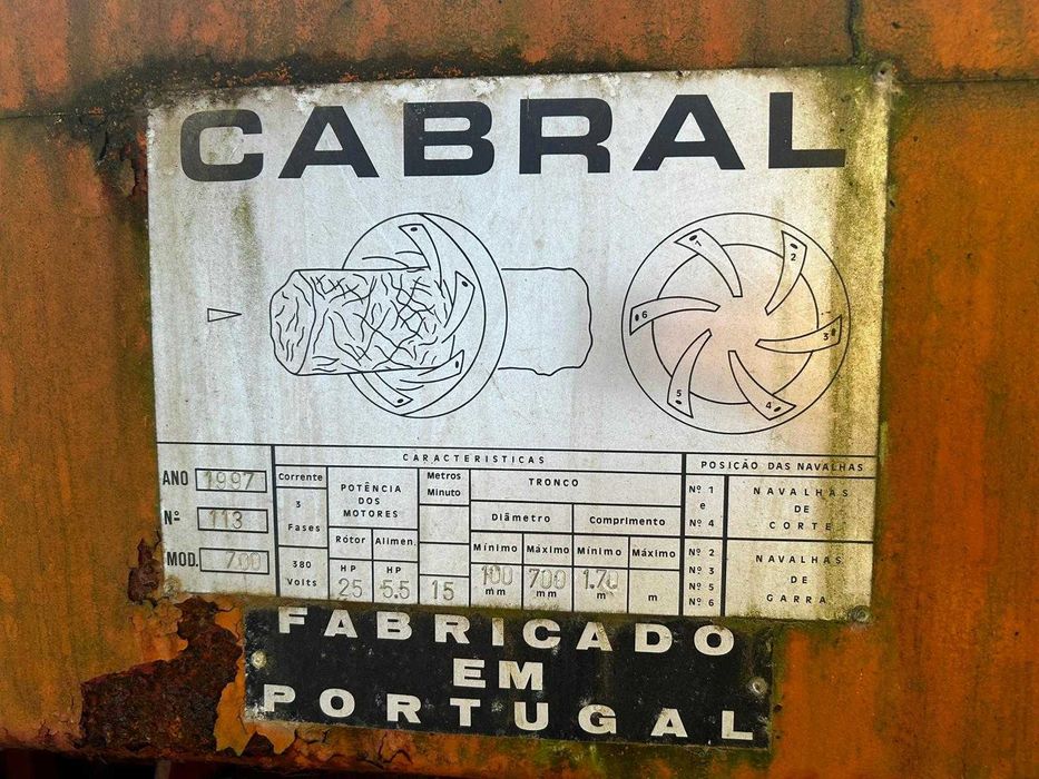 Máquinas para Serração (Descascadeira , Cahrriot , PT400 kva)