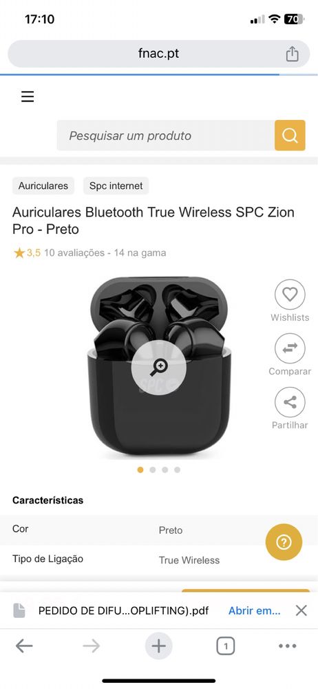 Auriculares para telemovel