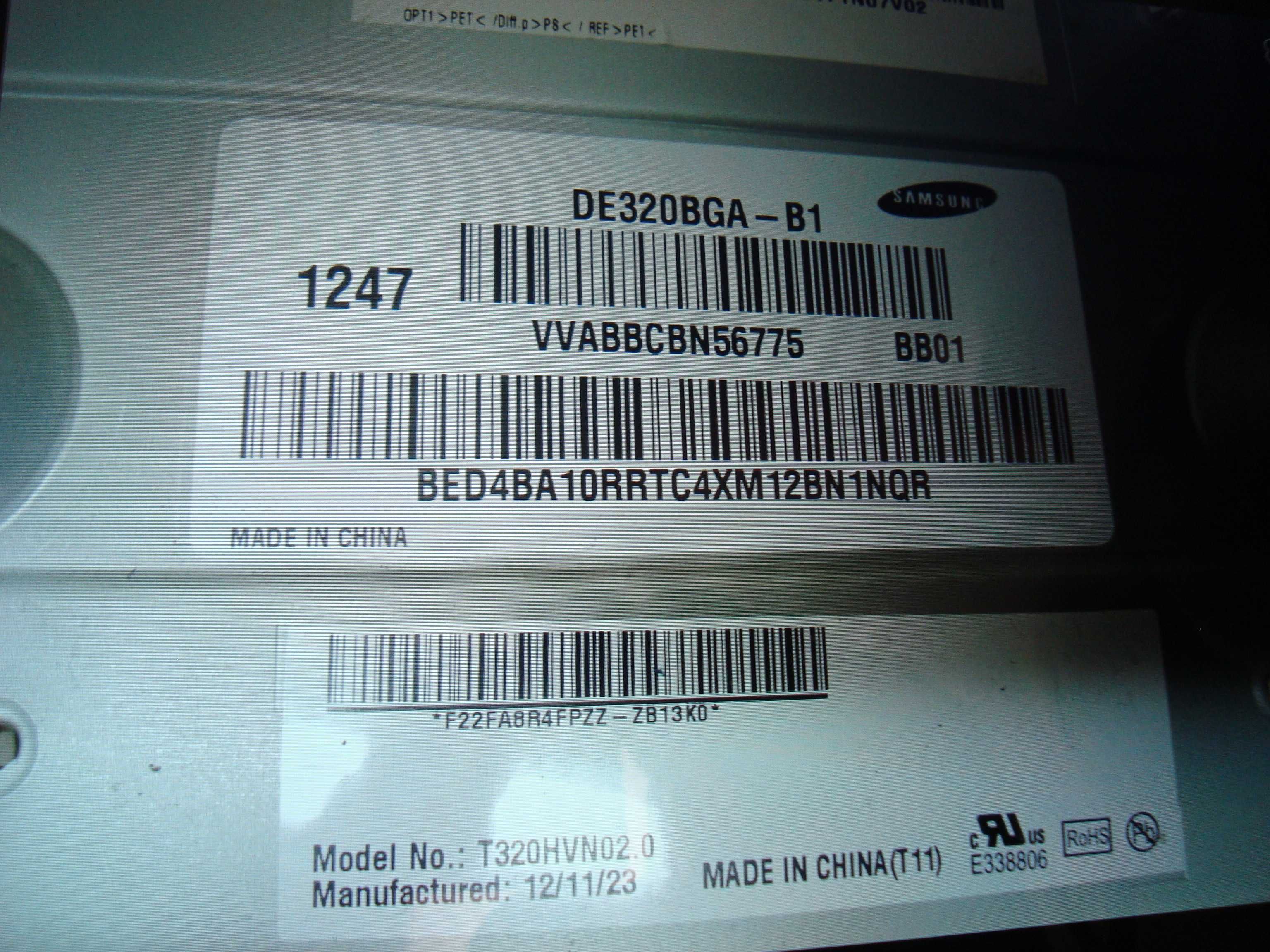 Текон матрица DE320BGA-B1 SAMSUNG UE32EH5037K демонтаж рабочий.
