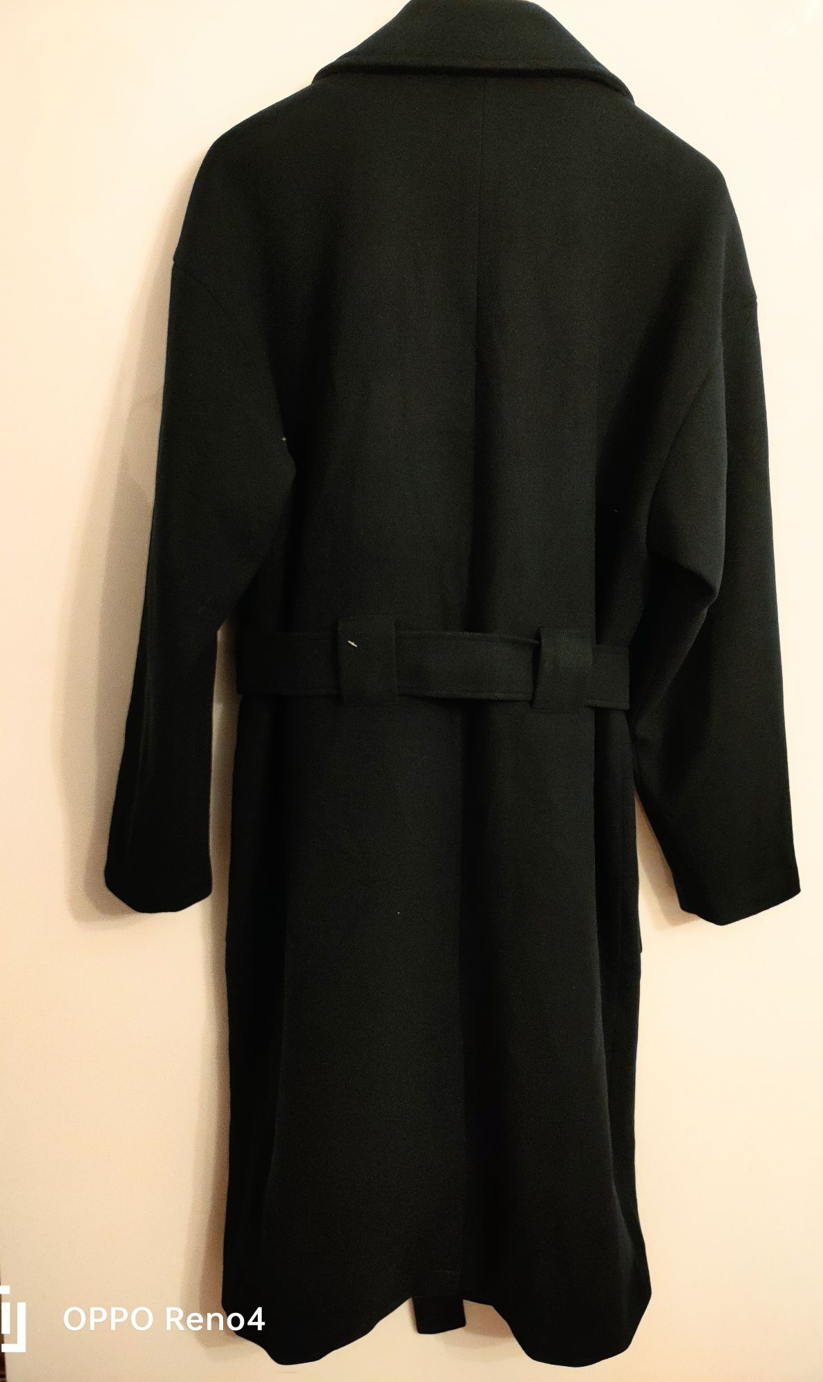 Nowy Męski płaszcz BoohooMan 4 pocket long line belted overcoat L