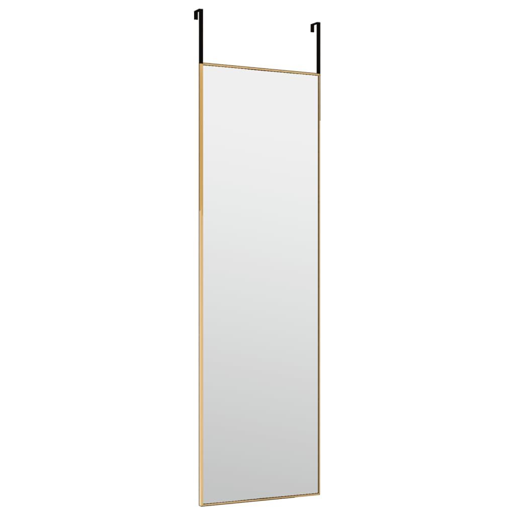 Vidaxl Lustro Na Drzwi, Złote, 30X100 Cm, Szkło I Aluminium