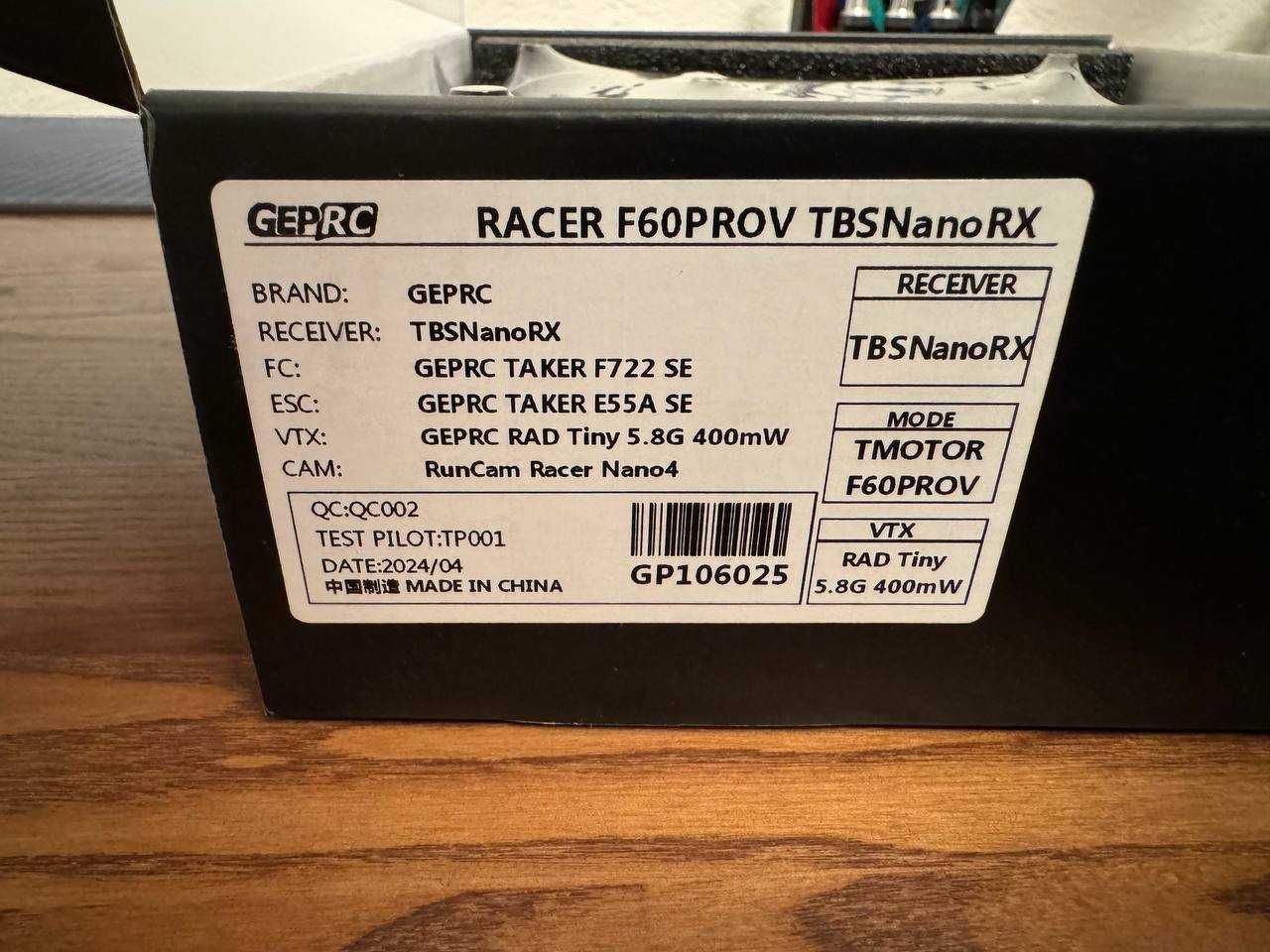Дрон GEPRC Racer F60PROV TBSNanoRX новый в коробке