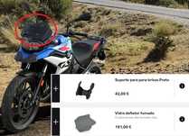 vidro defletor original bmw f750gs / f800gs + Suporte