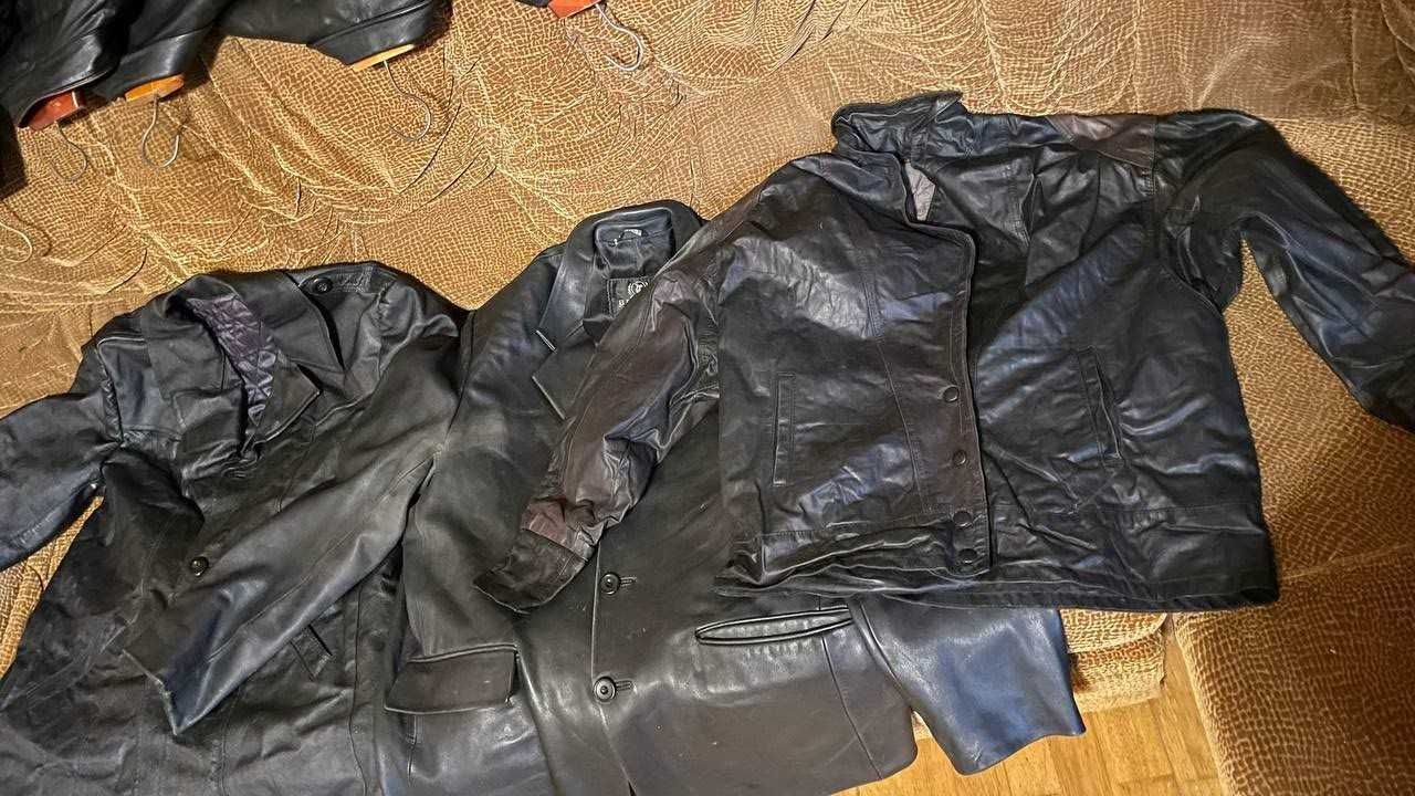 Кожаная куртка плащ пиджак, мужская, XL-XXL, БУ
