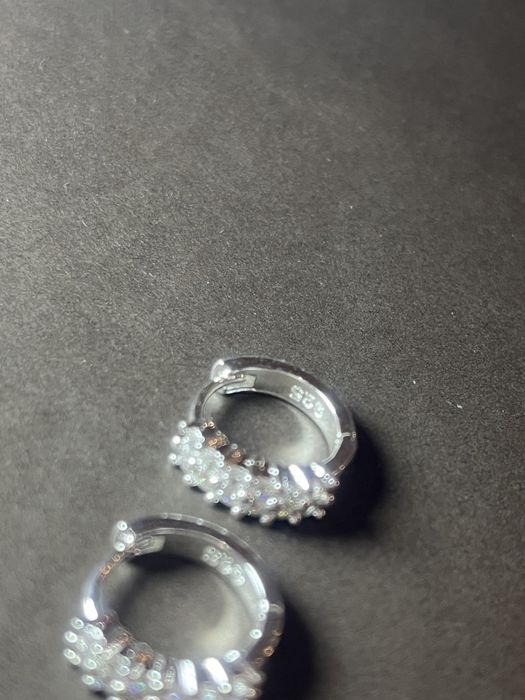 Сережки срібні 925s срібло серьги серебро серебряные кольца кільця