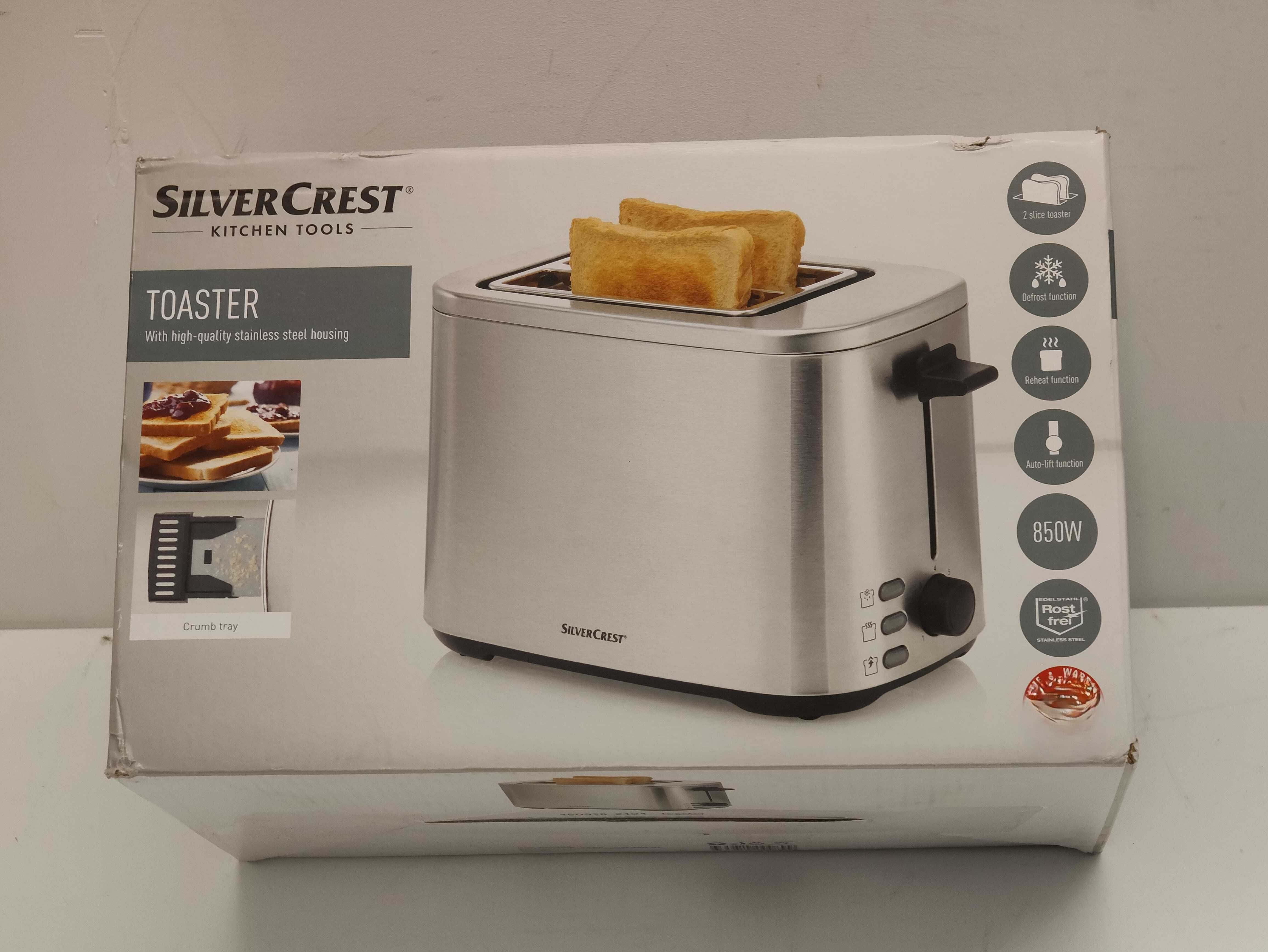 Toster SilverCrest STE 850 E1 srebrny szary 850 W