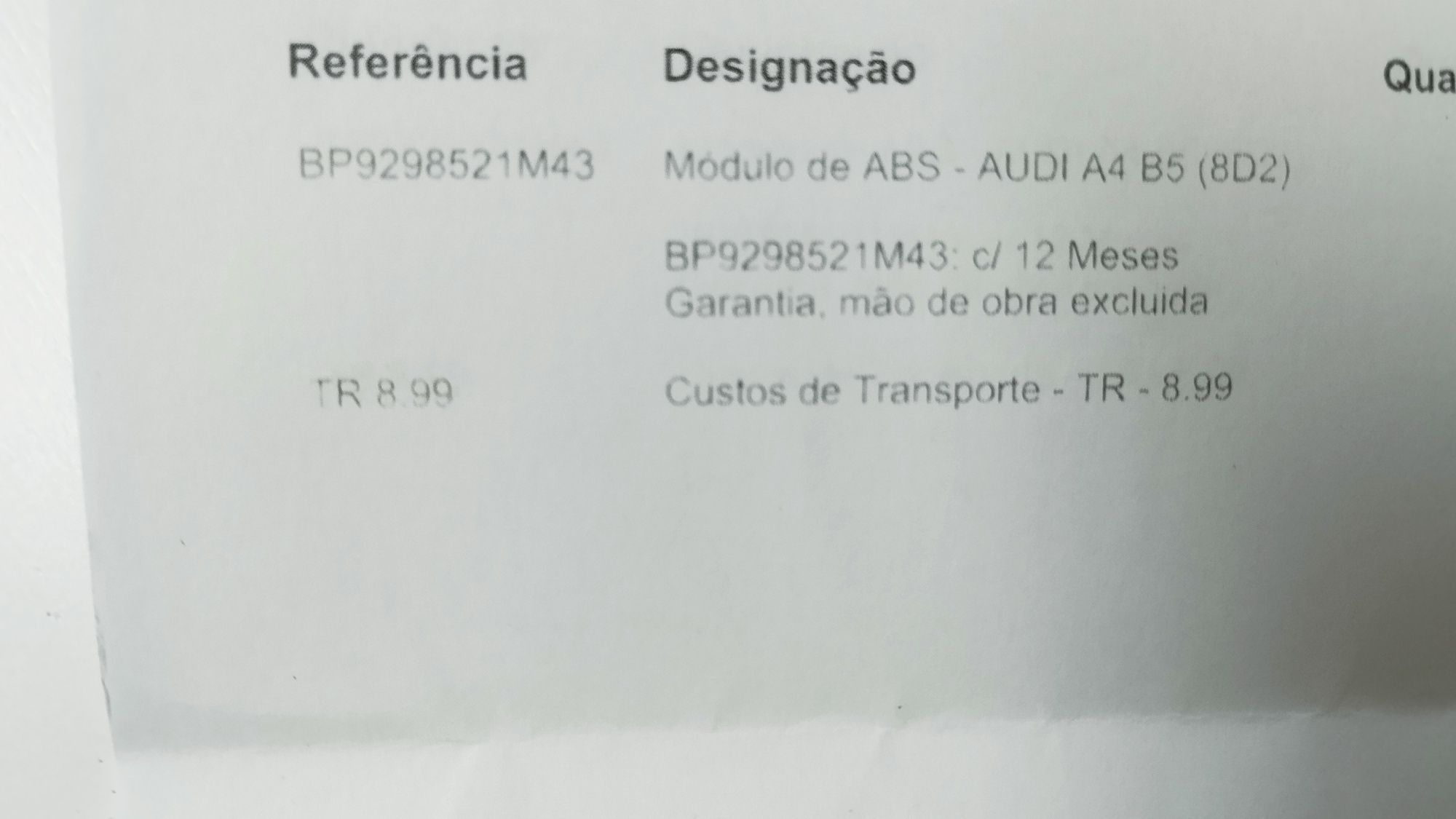 Módulo ABS AUDI A4 / VW Passat