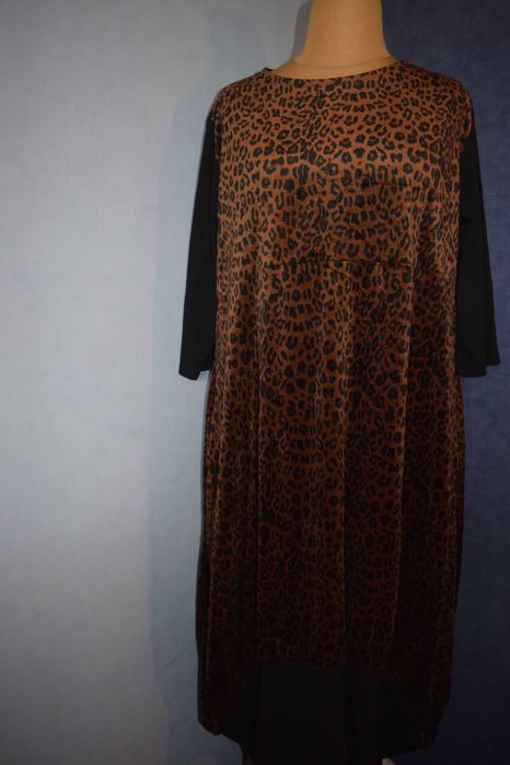 New Collection Oryginalna sukienka włoska panterka z kieszeniami _50