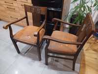 Krzesła z oparciem vintage dębowe