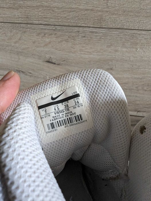 Кожаные белые кроссовки б/у хай-топы Найк Nike  Force Mid 37р 24 см