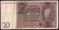Niemcy, banknot 20 marek 1929 - st. 4/5