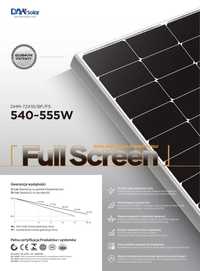 DAH Solar Full Screen BIFACIAL DHM- T72X10/FS (BF) 550W srebrna rama