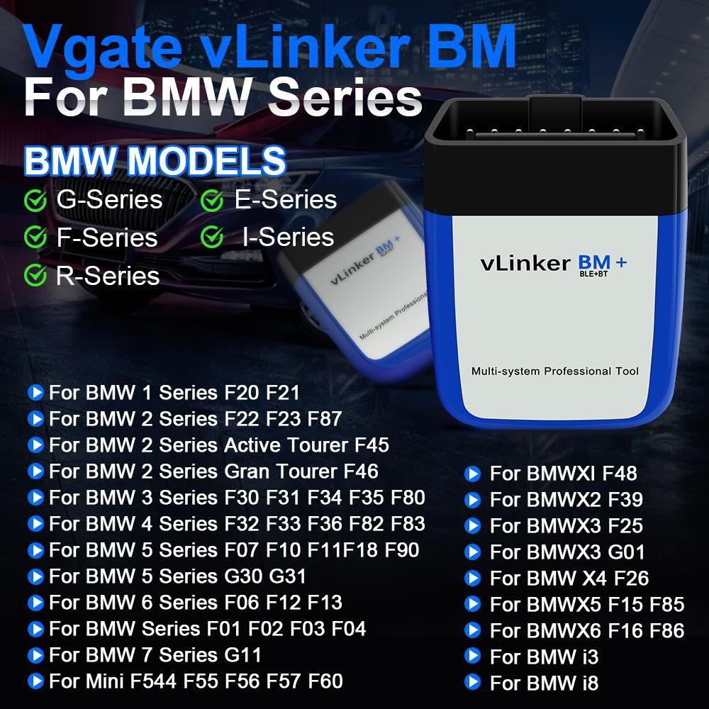 Автосканер ELM327 v1.5 OBD2 vLinker MC+ vLinker BM+/FD FS Ford /TESLA