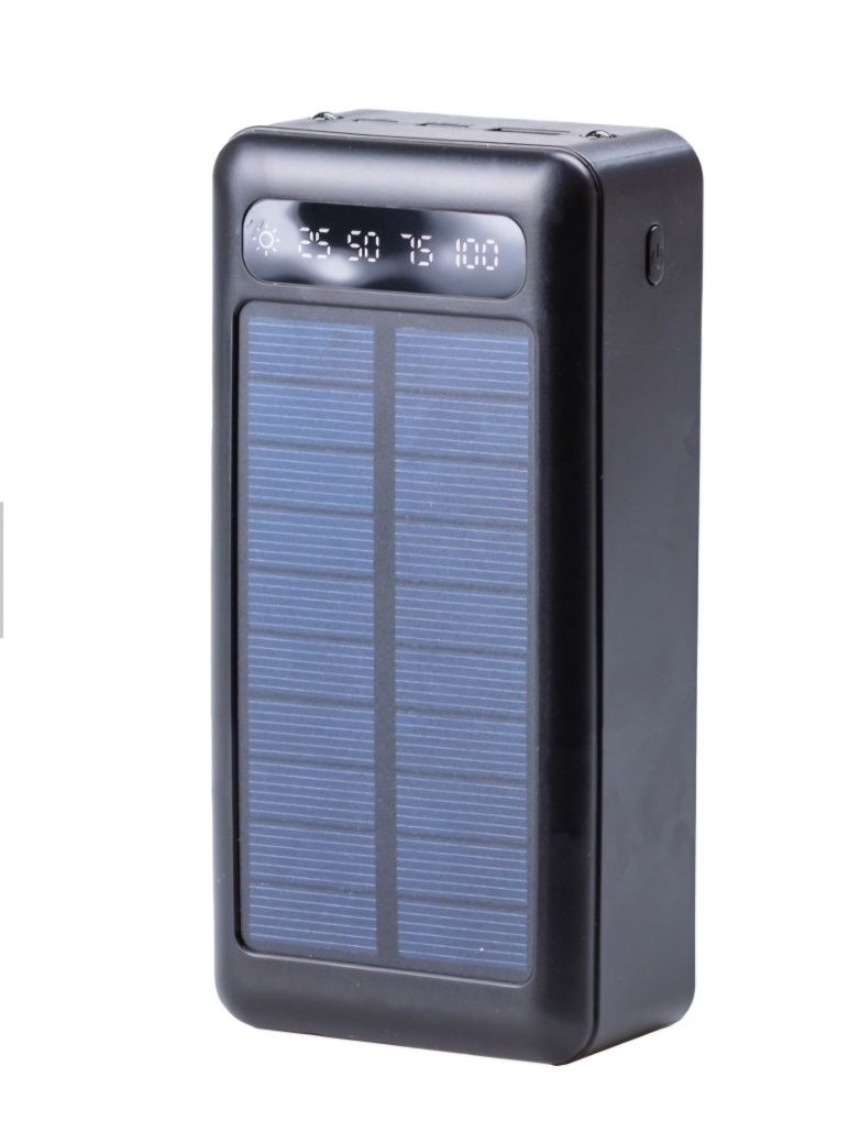 Повербанк 50000 mAh із сонячною батареєю USB-С/USB-A/microUSB 4 шнура