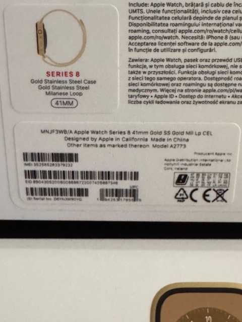Apple Watch Series 8 GPS Cellular 41 mm Stainless Steel GOLD Milanese