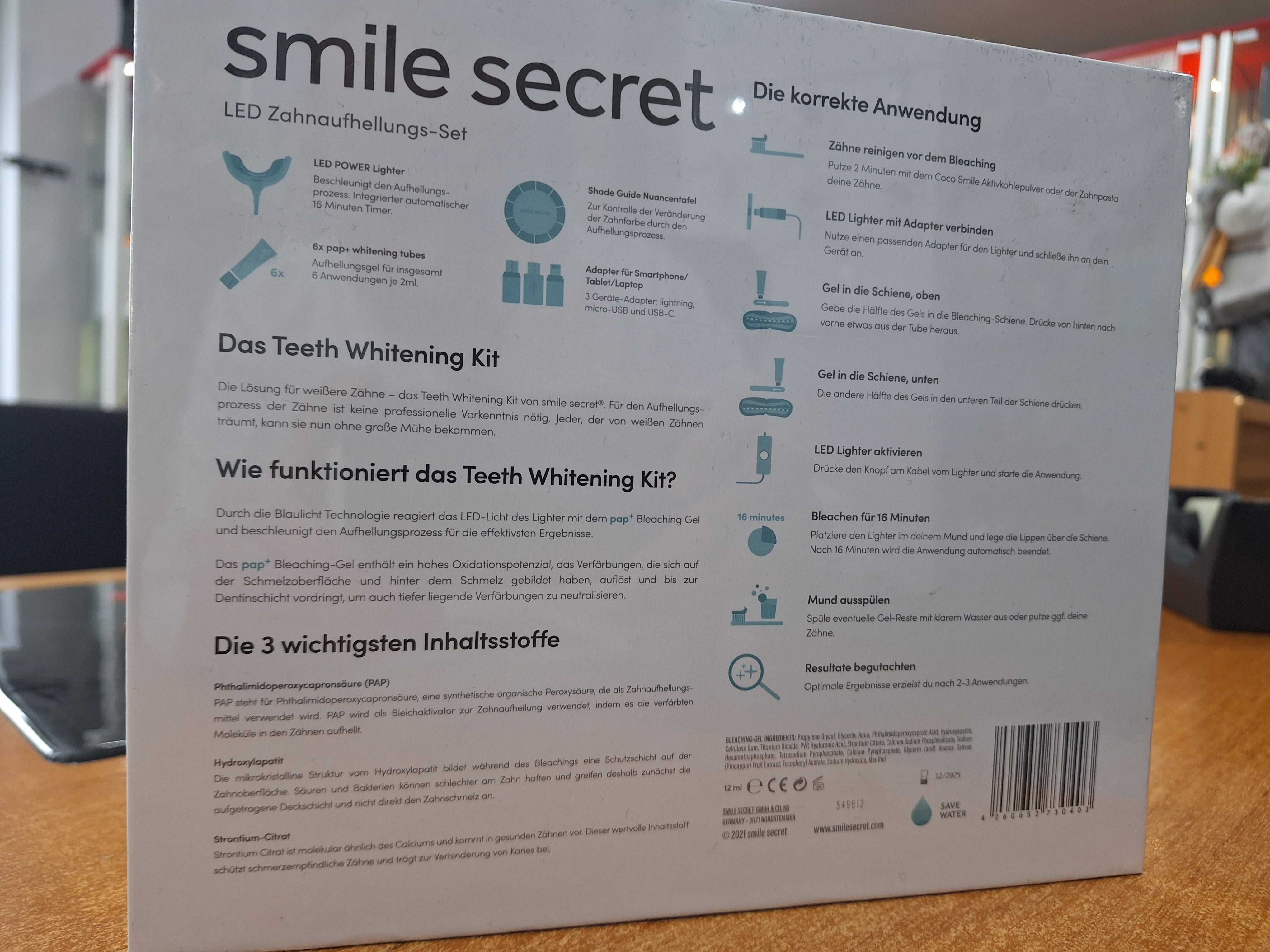 NOWA lampa do wybielania zębów Smile Secret LED USB zafoliowana