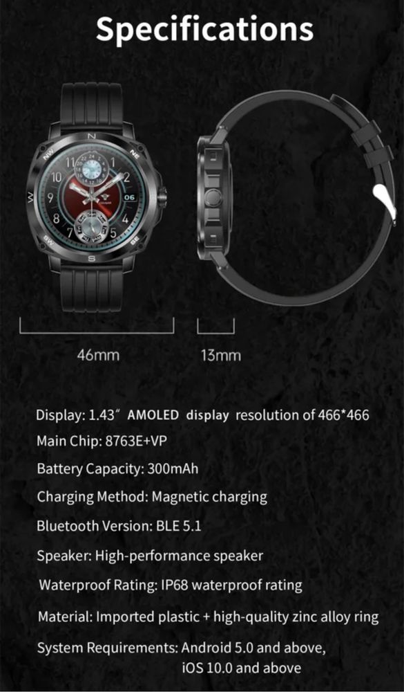 Смарт годинник INNOFOVO 189 smart watch AMOLED