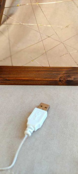 Choinka Drewniana z Lampkami LED USB