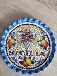 Talerz ręcznie robiony ceramiczny przywieziony z Sycylii